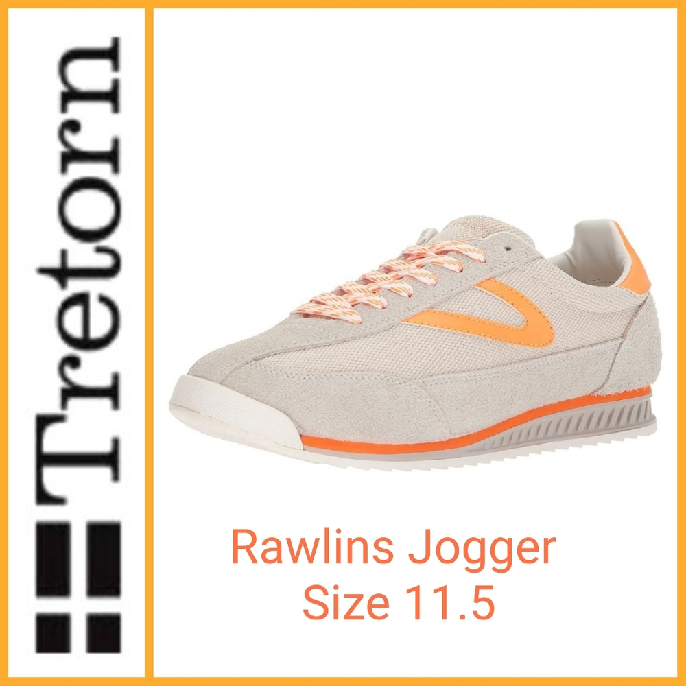 Tretorn Men's Rawlins Shoe SZ 11.5 Birch/Orange